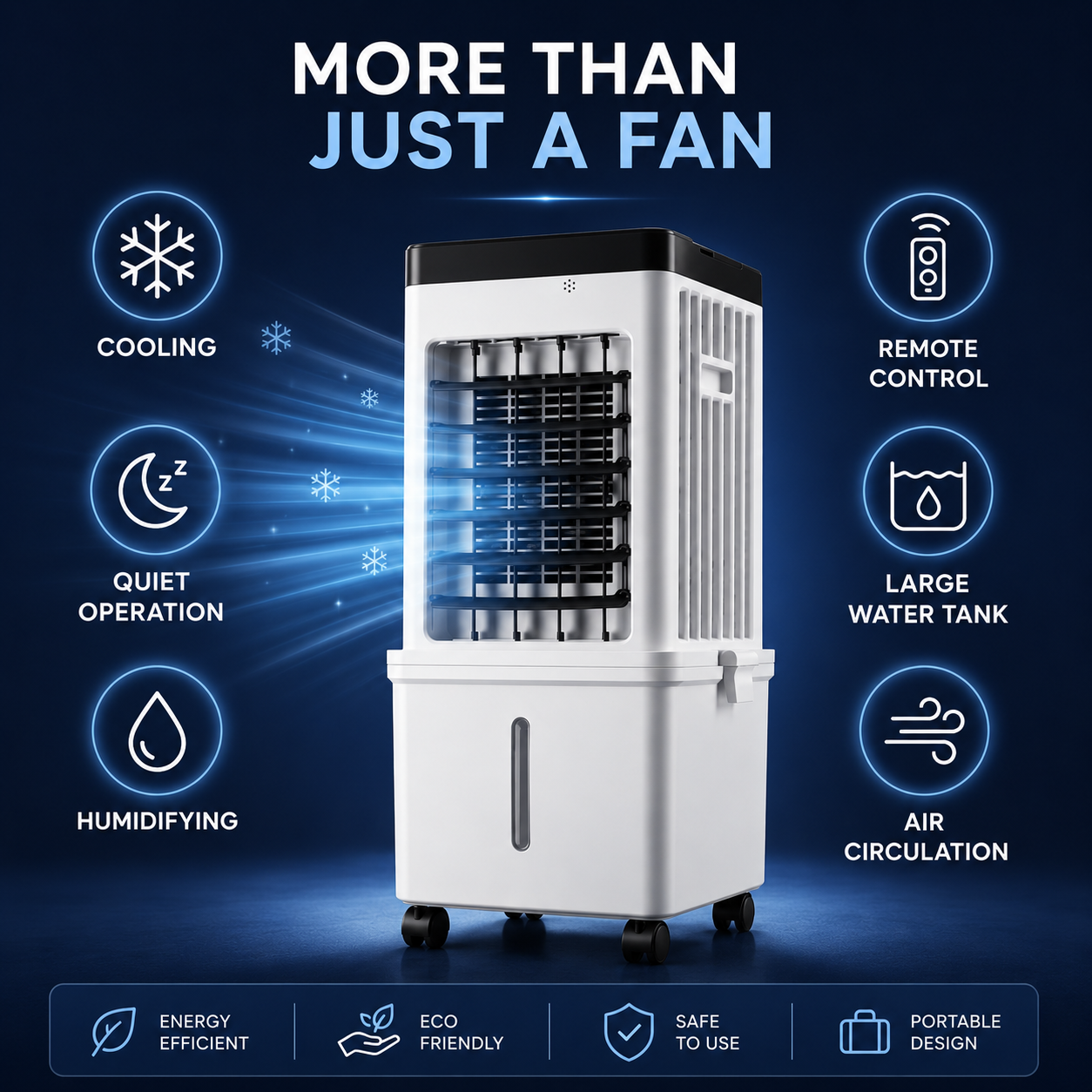 3-in-1 Portable Air Conditioner, Humidifier & Purifier-Home & Garden > Heating, Cooling & Air > Air Conditioners-Laren Fete-Default-Laren Fete