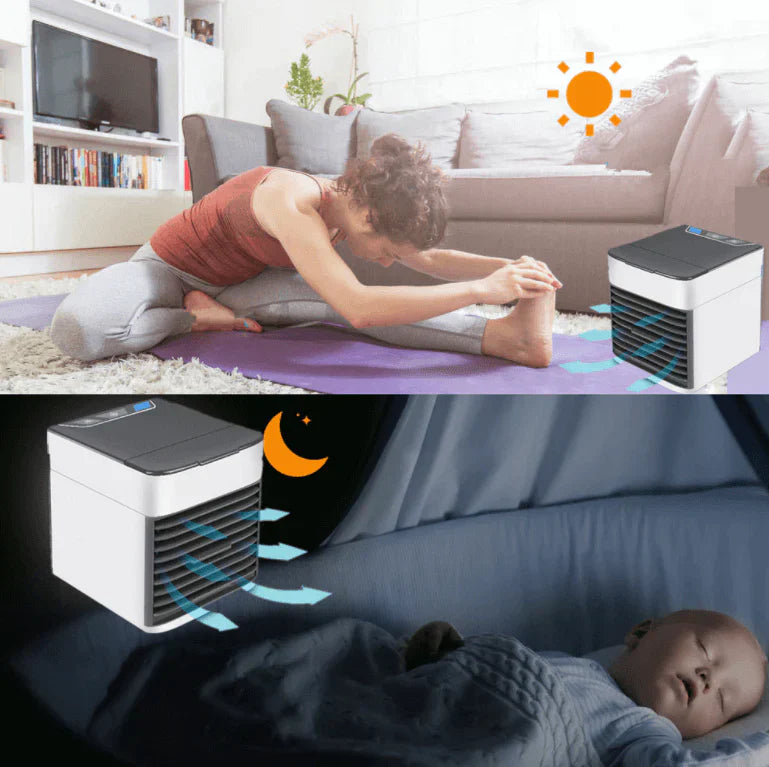 4-in-1 Personal Air Cooler with 7-Colour LED-Home & Garden > Heating, Cooling & Air > Fans > Evaporative Coolers-Laren Fete-White-Laren Fete