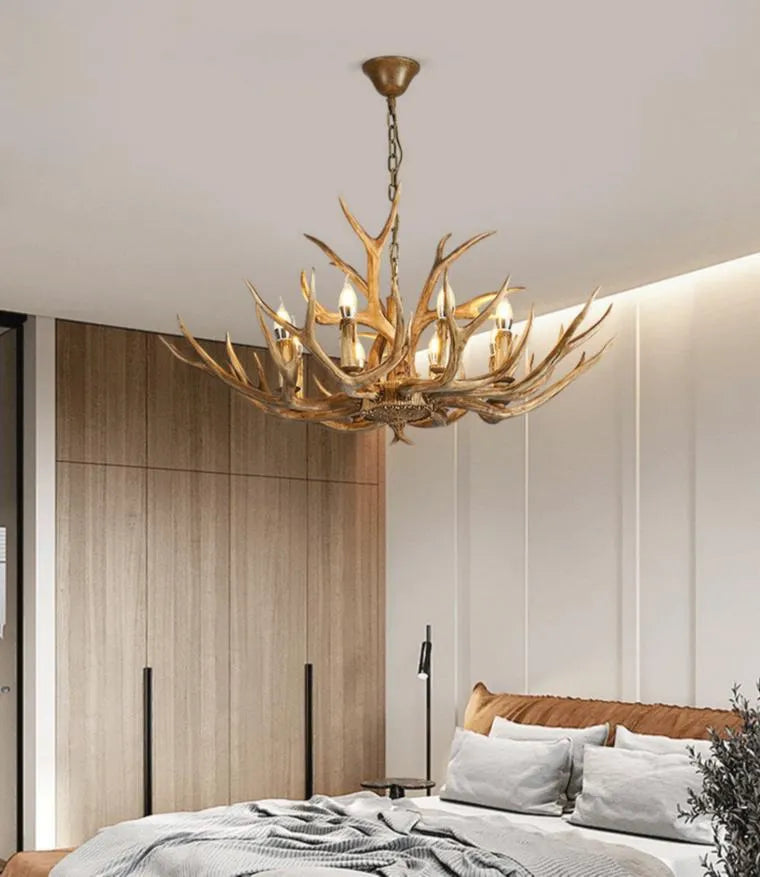 Alpine Antler Chandelier | Solid Wood, Dimmable LED Lighting for Dining Room 2