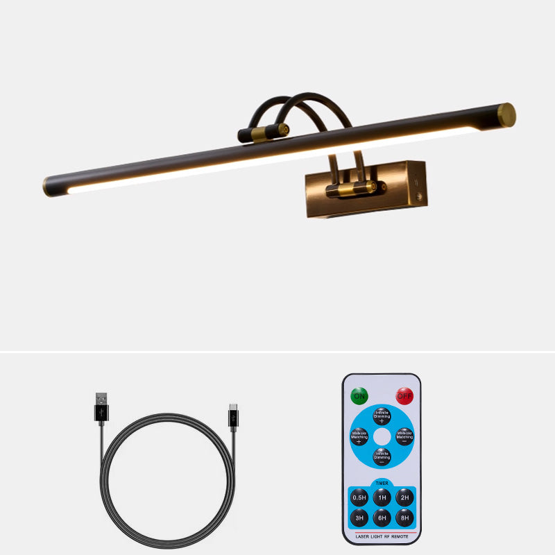 Alton Brass Picture Light-Home & Garden > Lighting > Picture Lights-Laren Fete-L 100cm x W 19cm / L 39.4″ x W 7.5″-Black-Rechargeable + Remote control + Touch switch-Laren Fete