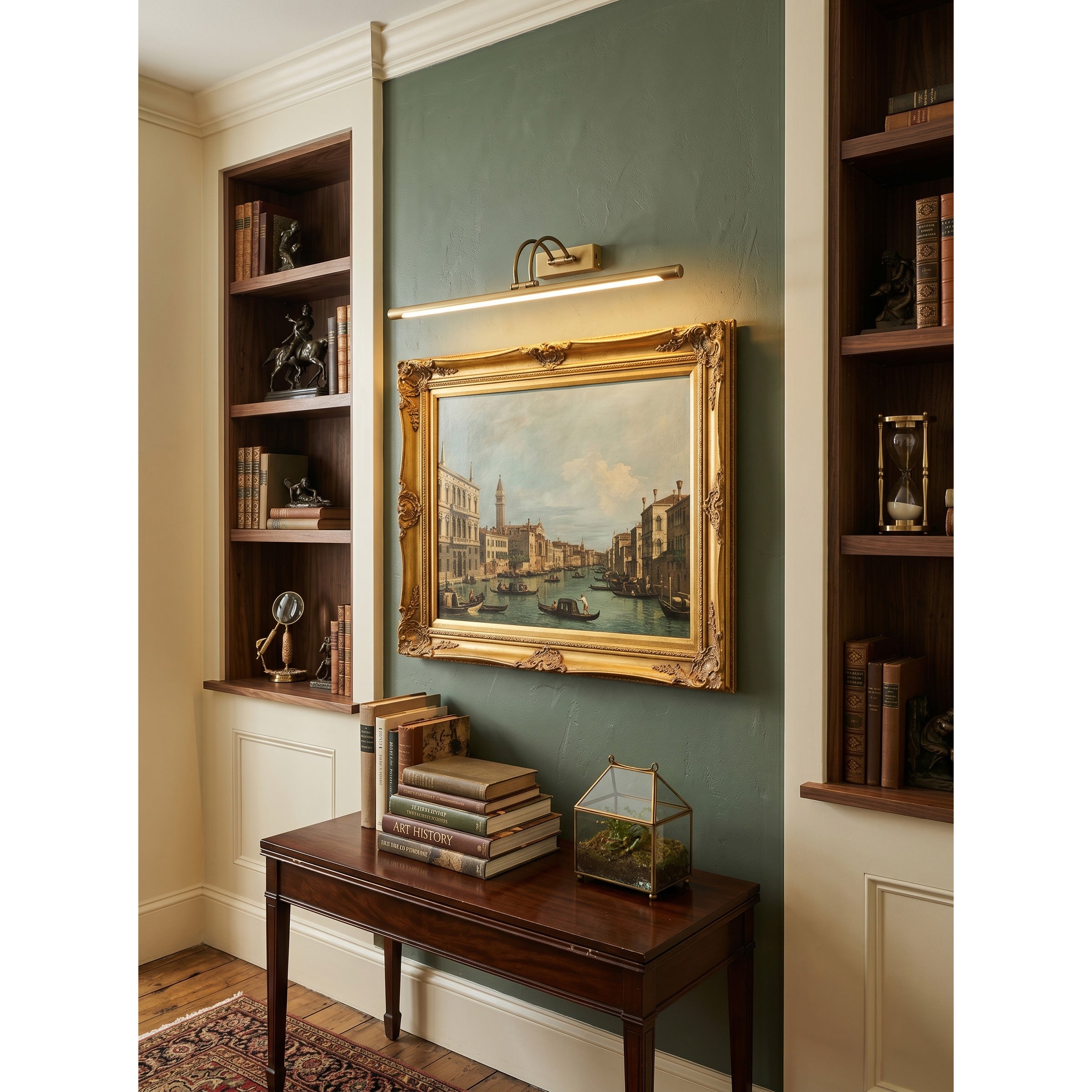 Alton Brass Picture Light-Home & Garden > Lighting > Picture Lights-Laren Fete-L 35cm x W 19cm / L 13.8″ x W 7.5″-Antique brass-Rechargeable + Remote control + Touch switch-Laren Fete