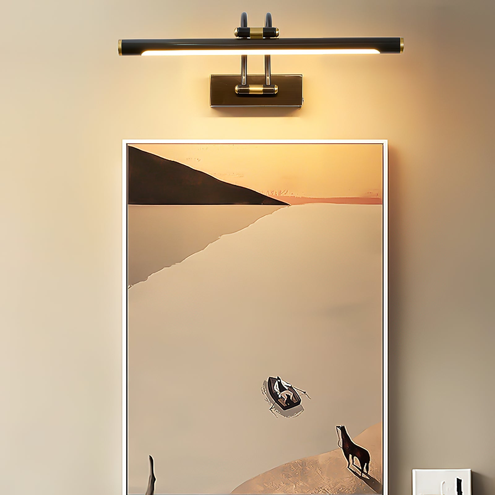 Alton Brass Picture Light-Home & Garden > Lighting > Picture Lights-Laren Fete-L 35cm x W 19cm / L 13.8″ x W 7.5″-Antique brass-Rechargeable + Remote control + Touch switch-Laren Fete
