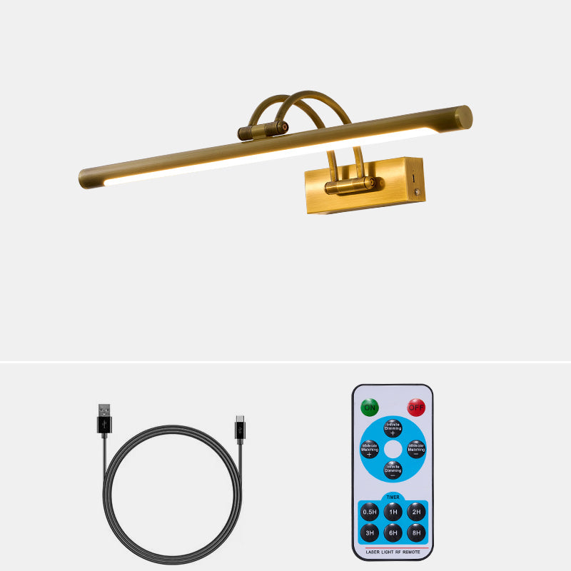 Alton Brass Picture Light-Home & Garden > Lighting > Picture Lights-Laren Fete-L 45cm x W 19cm / L 17.7″ x W 7.5″-Antique brass-Rechargeable + Remote control + Touch switch-Laren Fete