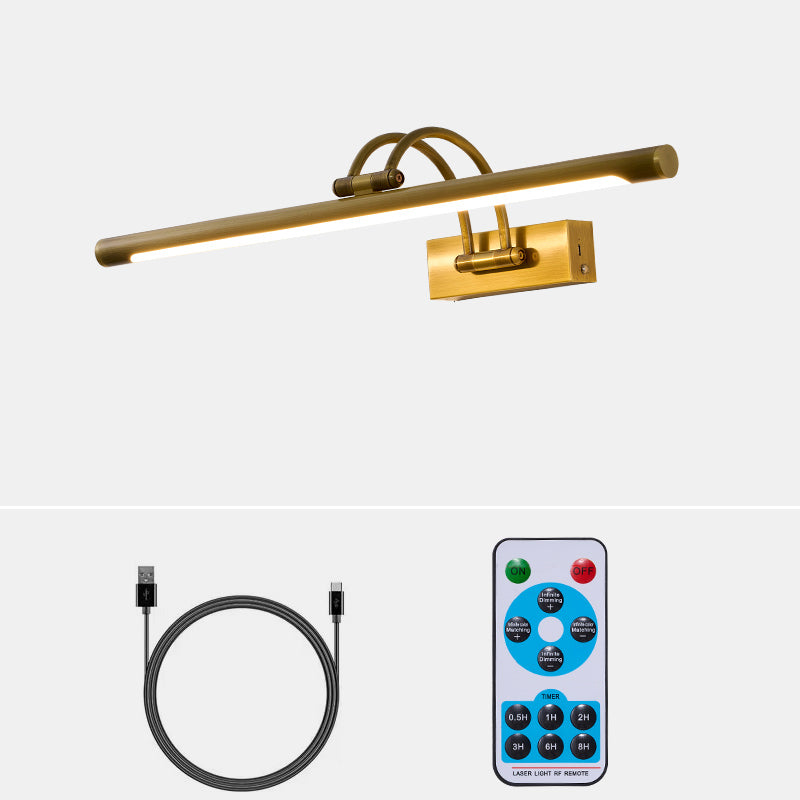 Alton Brass Picture Light-Home & Garden > Lighting > Picture Lights-Laren Fete-L 57cm x W 19cm / L 22.4″ x W 7.5″-Antique brass-Rechargeable + Remote control + Touch switch-Laren Fete