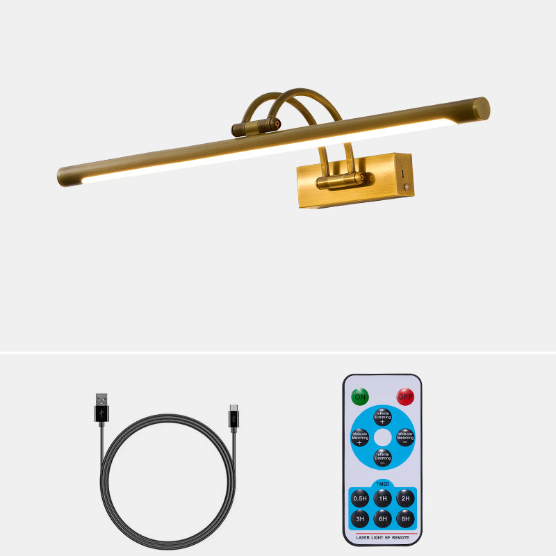 Alton Brass Picture Light-Home & Garden > Lighting > Picture Lights-Laren Fete-L 75cm x W 19cm / L 29.5″ x W 7.5″-Antique brass-Rechargeable + Remote control + Touch switch-Laren Fete