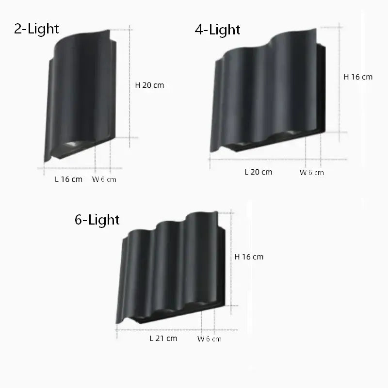 Aluma Wave Outdoor Wall Light | Black Aluminum, Modern Design 5