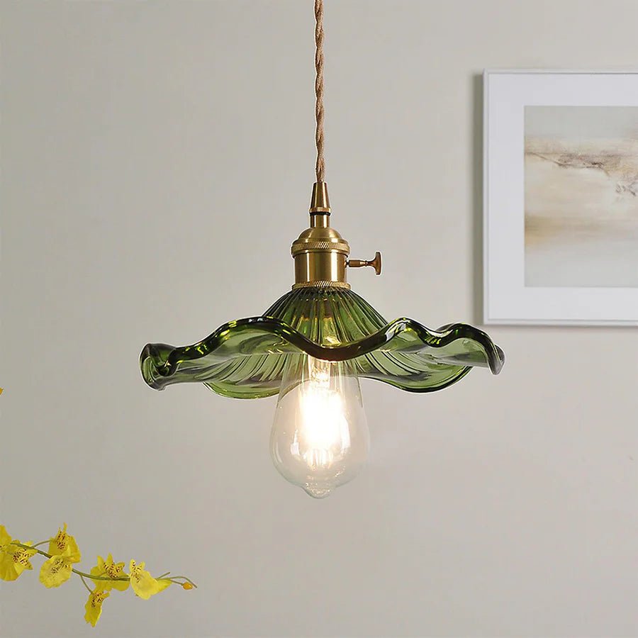 Amelia Pendant Light | Vintage Glass Floral Design, Adjustable Hanging Fixture 1