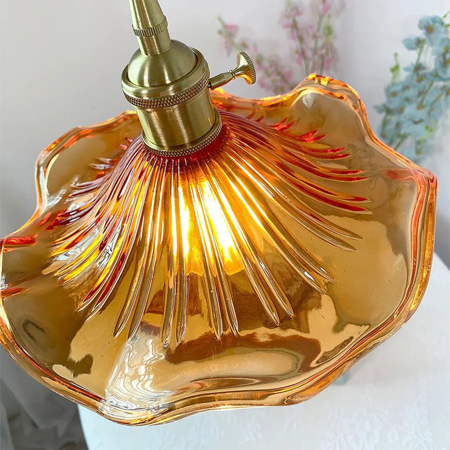 Amelia Pendant Light | Vintage Glass Floral Design, Adjustable Hanging Fixture 4