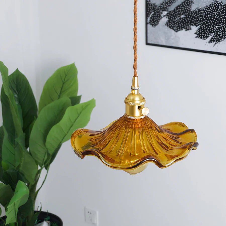 Amelia Pendant Light | Vintage Glass Floral Design, Adjustable Hanging Fixture 8