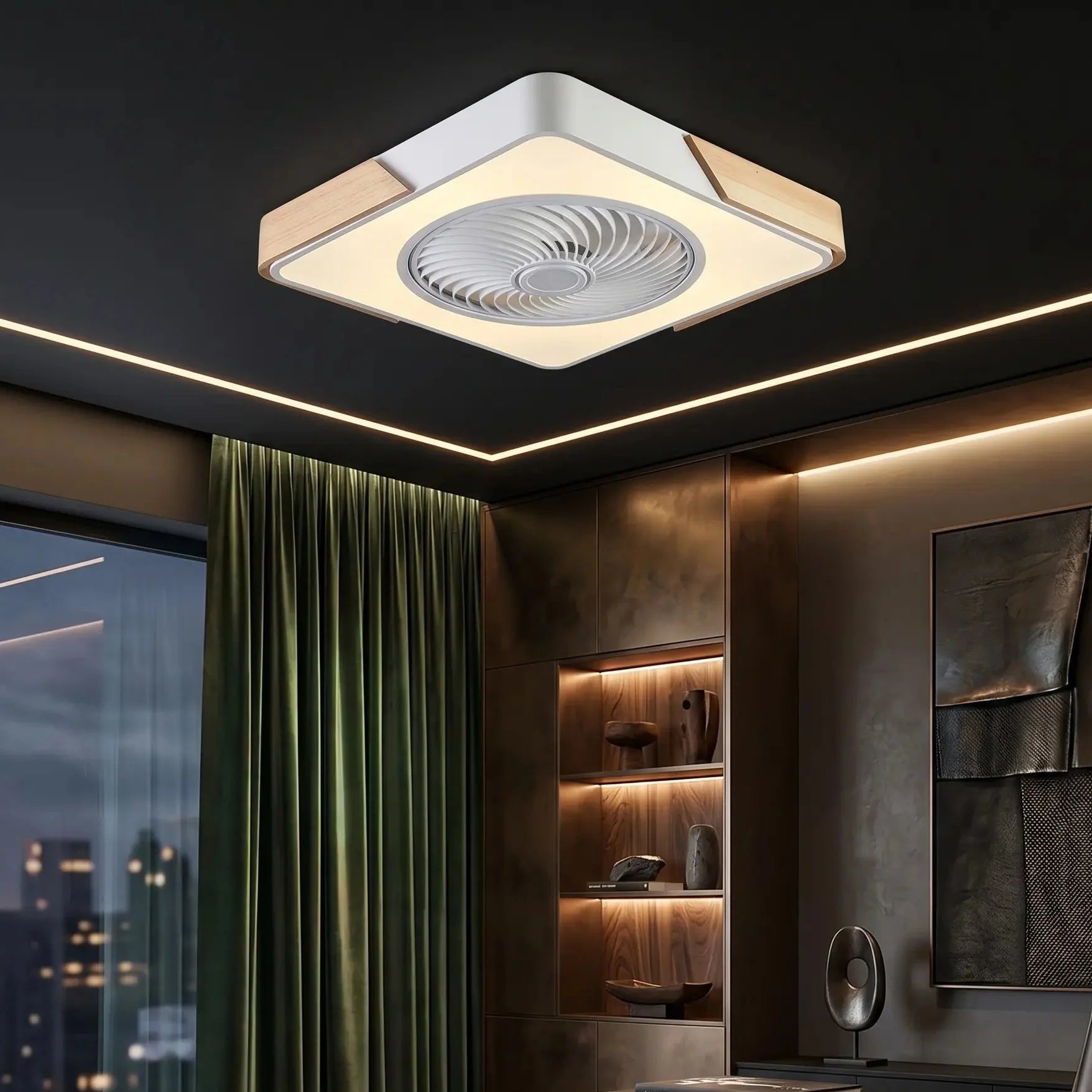 Aurum 21″ Bladeless Ceiling Fan with LED – Gold-Home & Garden > Lighting > Ceiling Fans-Laren Fete-Square-Laren Fete