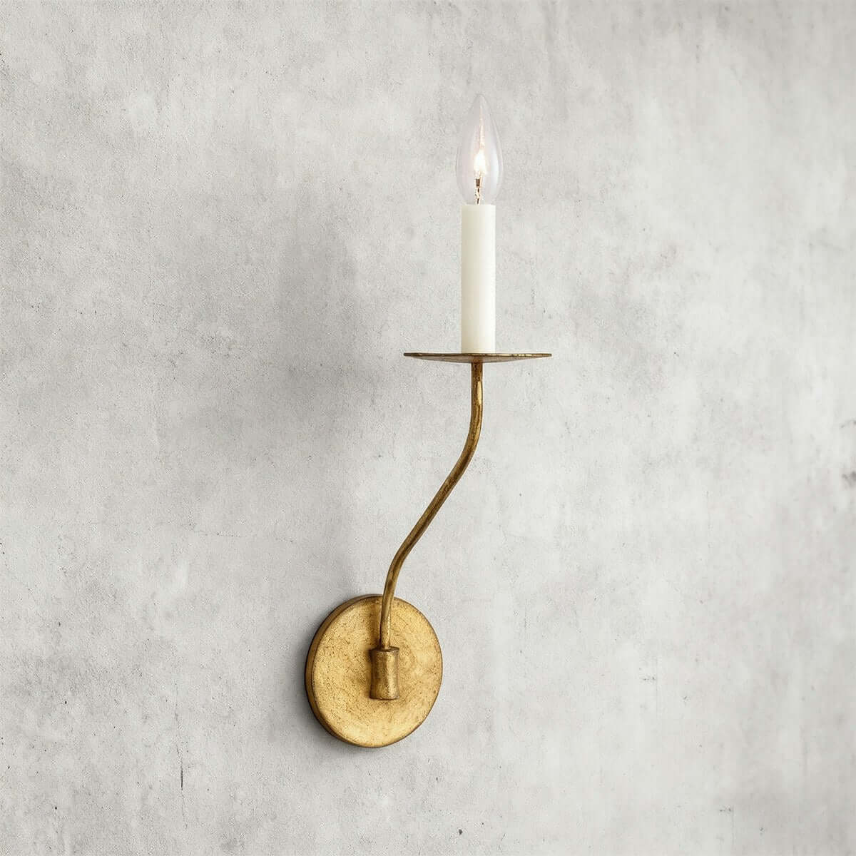 Avenli Candlestick Wall Sconce-Home & Garden > Lighting > Wall Lights & Sconces-Laren Fete-∅11.5cm × H39.5cm (∅4.5″ × H15.6″)-Brass-Laren Fete