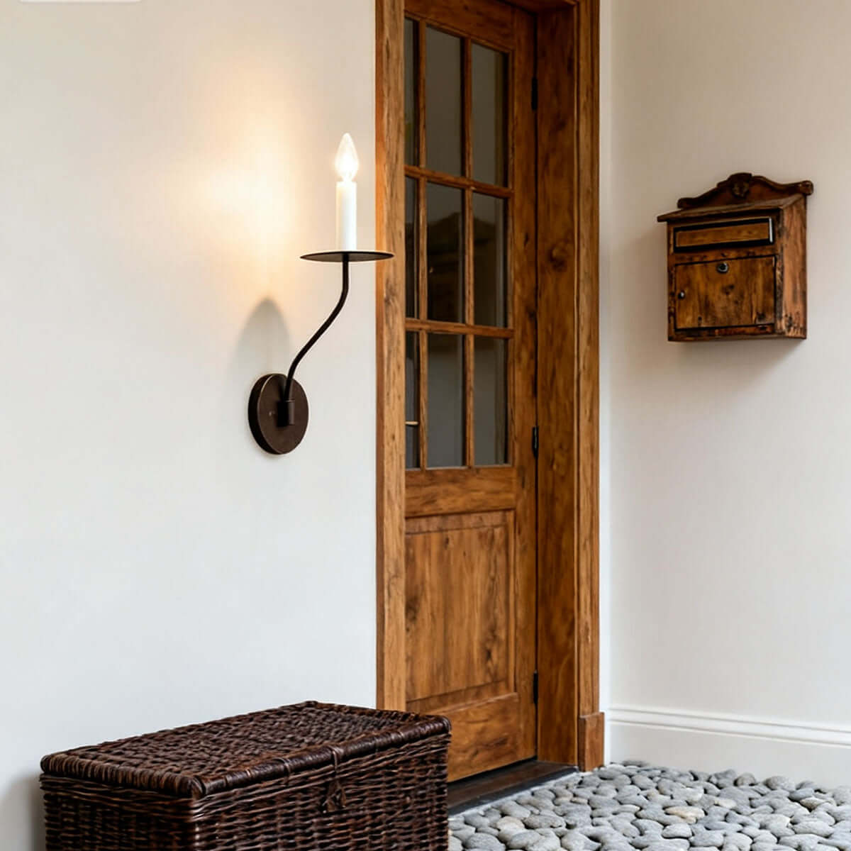 Avenli Candlestick Wall Sconce-Home & Garden > Lighting > Wall Lights & Sconces-Laren Fete-∅11.5cm × H73cm (∅4.5″ × H28.7″)-Black-Laren Fete