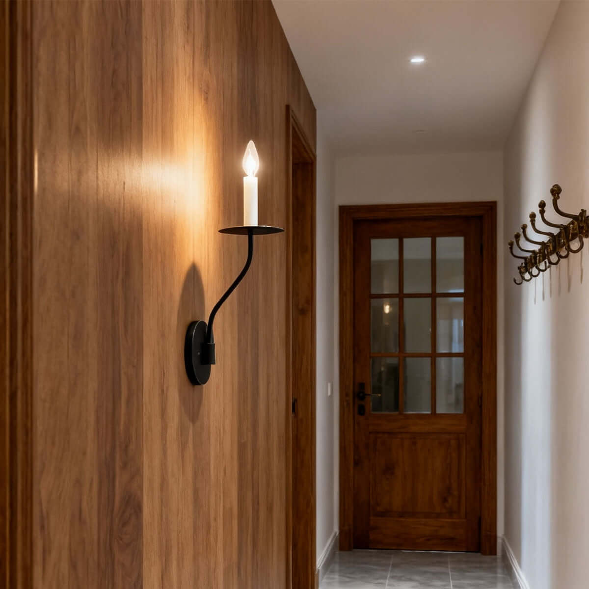 Avenli Candlestick Wall Sconce-Home & Garden > Lighting > Wall Lights & Sconces-Laren Fete-∅11.5cm × H73cm (∅4.5″ × H28.7″)-Black-Laren Fete