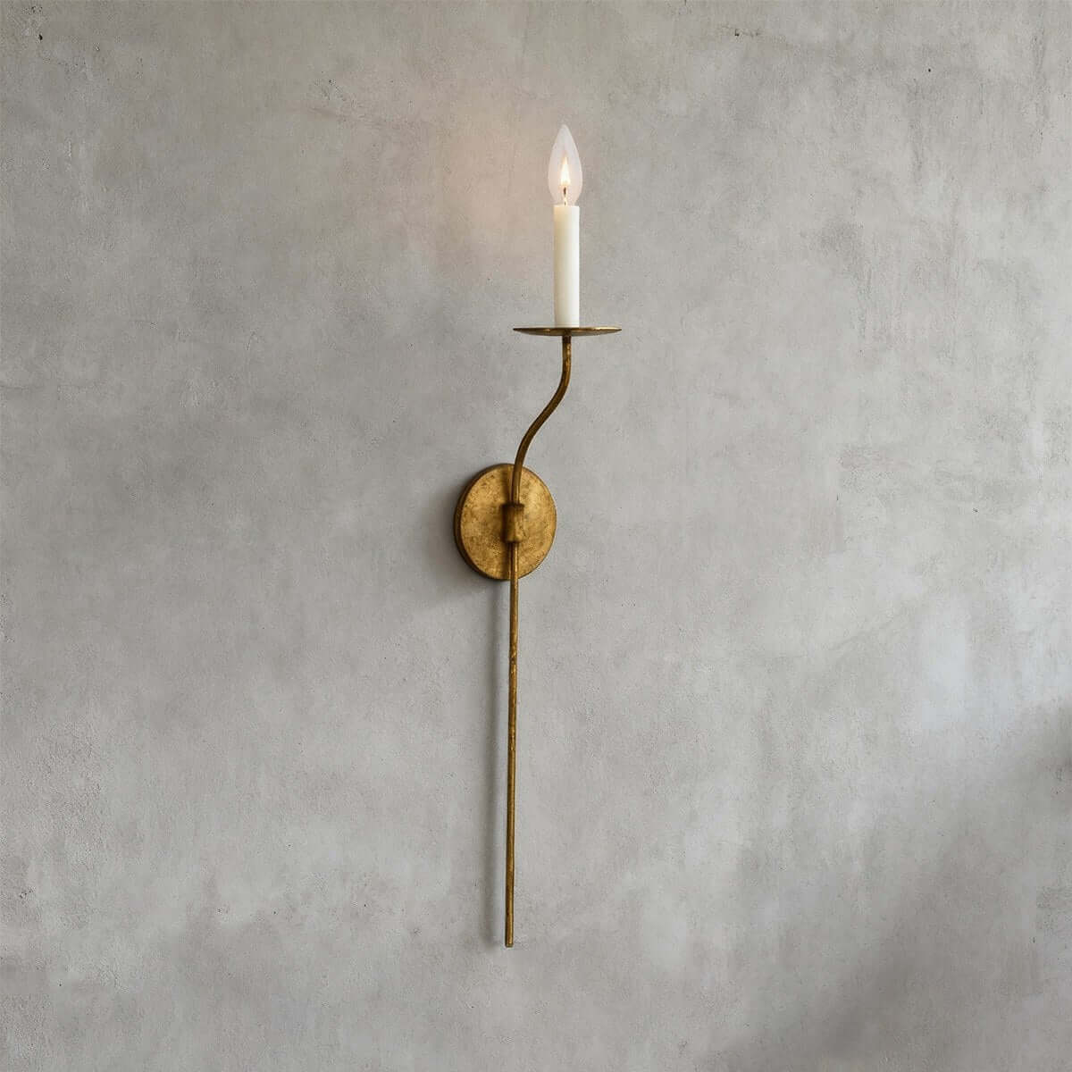 Avenli Candlestick Wall Sconce-Home & Garden > Lighting > Wall Lights & Sconces-Laren Fete-∅11.5cm × H73cm (∅4.5″ × H28.7″)-Brass-Laren Fete
