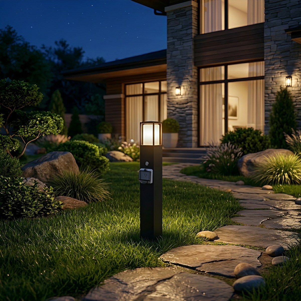 Axon Outdoor Pathway Light with Built-In Socket-Home & Garden > Lighting > Outdoor Lighting > Path Lights-Laren Fete-6-Pack-Laren Fete