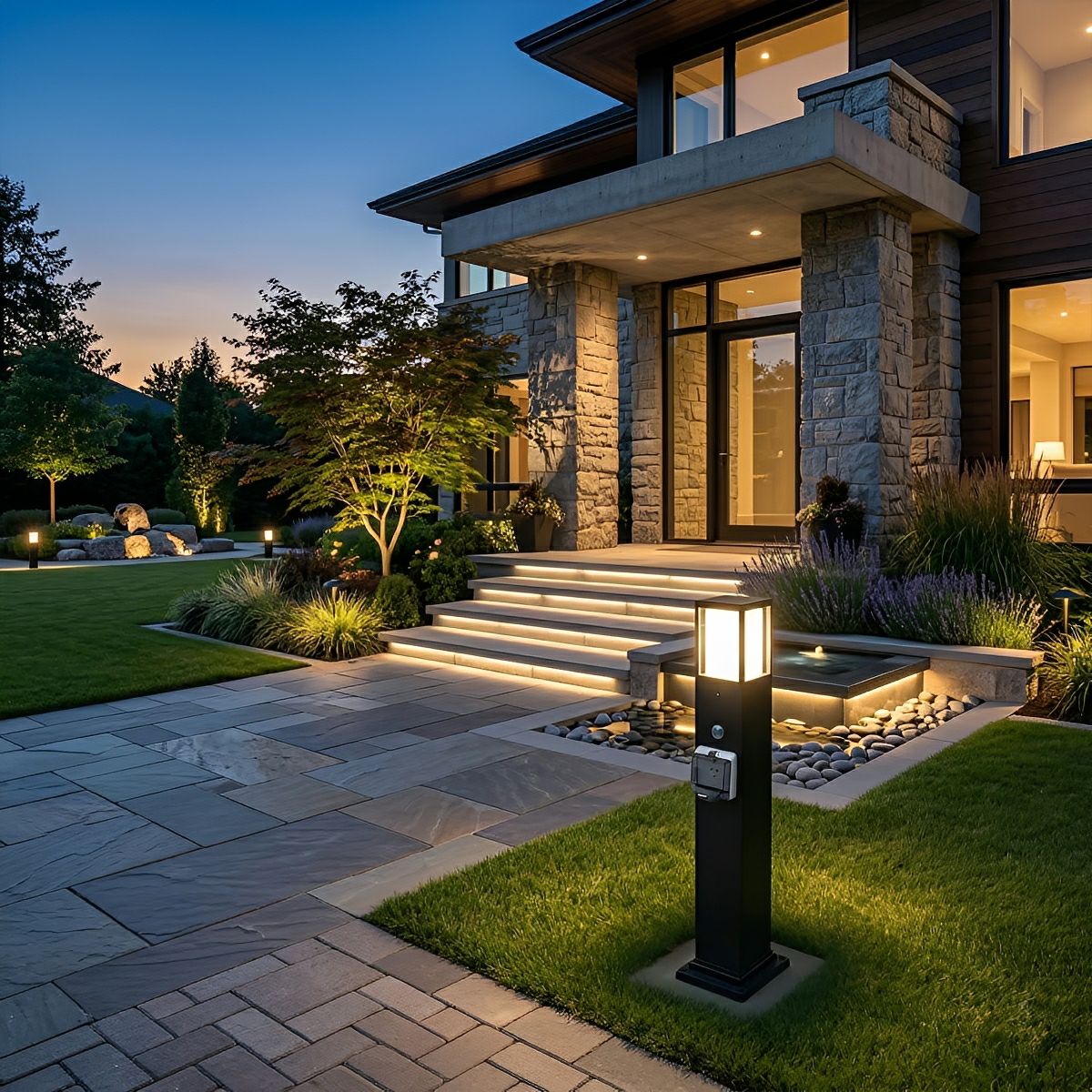 Axon Outdoor Pathway Light with Built-In Socket-Home & Garden > Lighting > Outdoor Lighting > Path Lights-Laren Fete-Single-Laren Fete