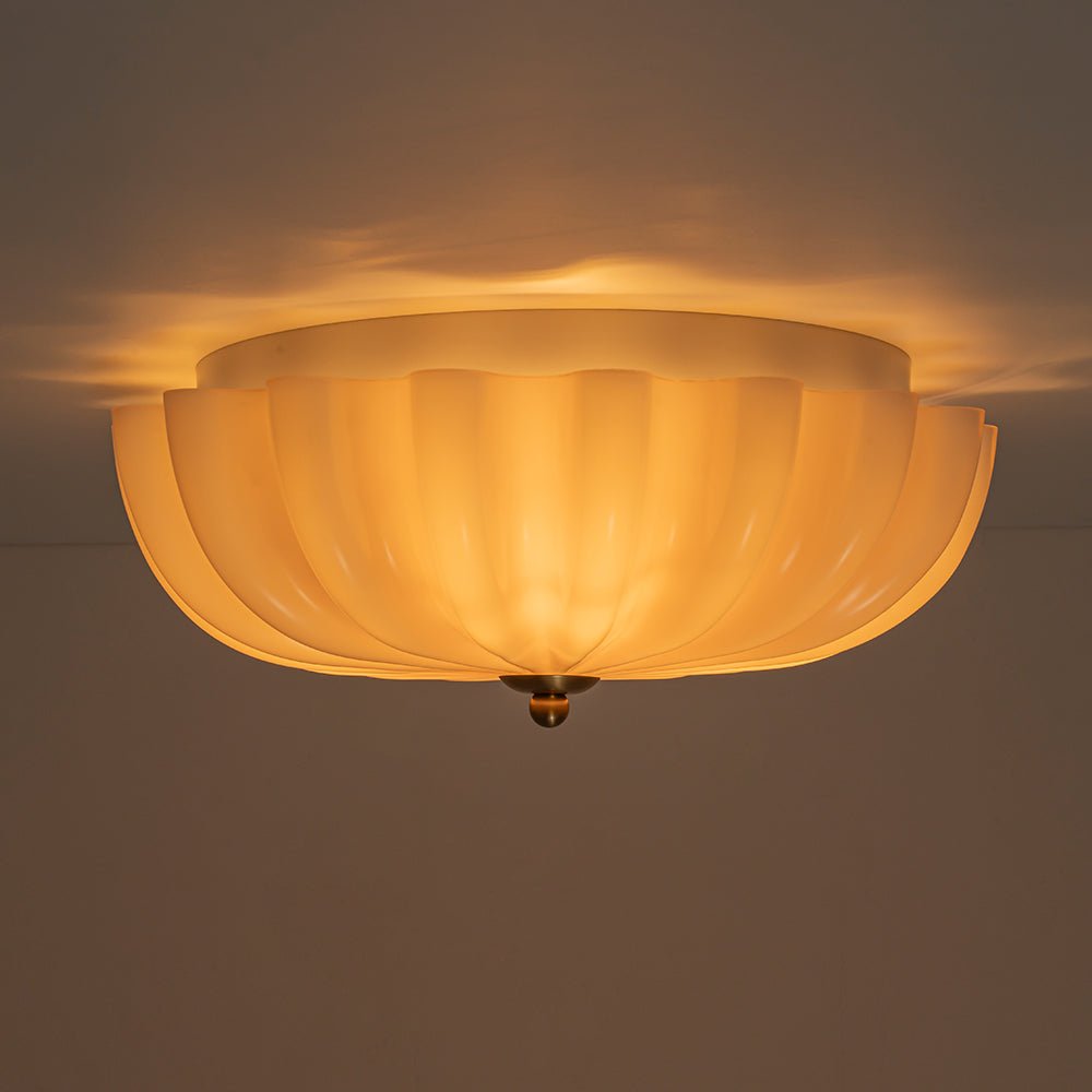 Bloom Pleated Glass Flush Mount-Home & Garden > Lighting > Ceiling Lights-Laren Fete-Pink-Laren Fete