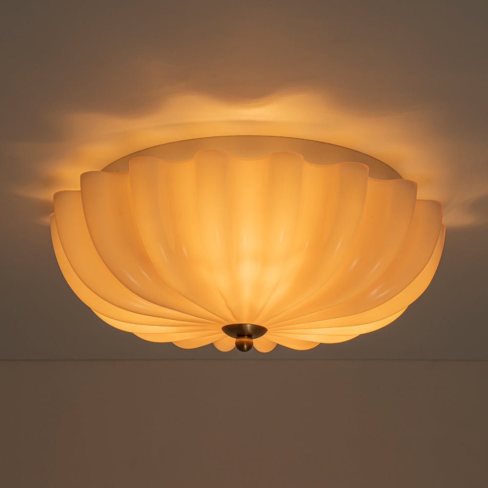 Bloom Pleated Glass Flush Mount-Home & Garden > Lighting > Ceiling Lights-Laren Fete-Pink-Laren Fete