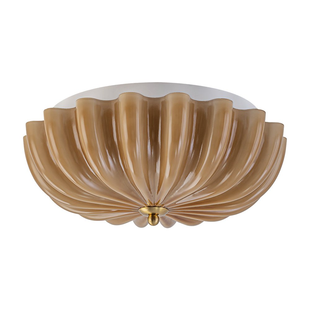 Bloom Pleated Glass Flush Mount-Home & Garden > Lighting > Ceiling Lights-Laren Fete-Pink-Laren Fete