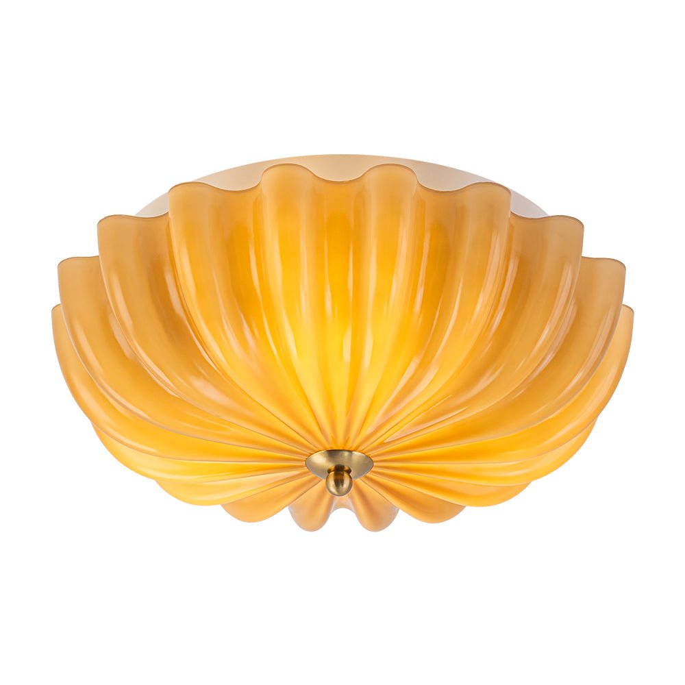 Bloom Pleated Glass Flush Mount-Home & Garden > Lighting > Ceiling Lights-Laren Fete-Pink-Laren Fete