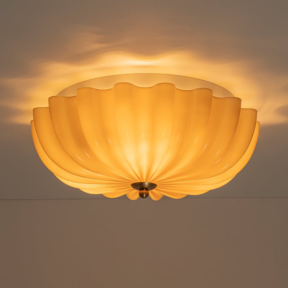 Bloom Pleated Glass Flush Mount-Home & Garden > Lighting > Ceiling Lights-Laren Fete-Pink-Laren Fete