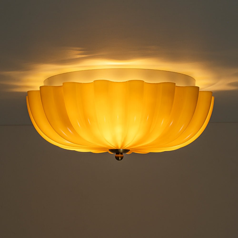 Bloom Pleated Glass Flush Mount-Home & Garden > Lighting > Ceiling Lights-Laren Fete-Pink-Laren Fete