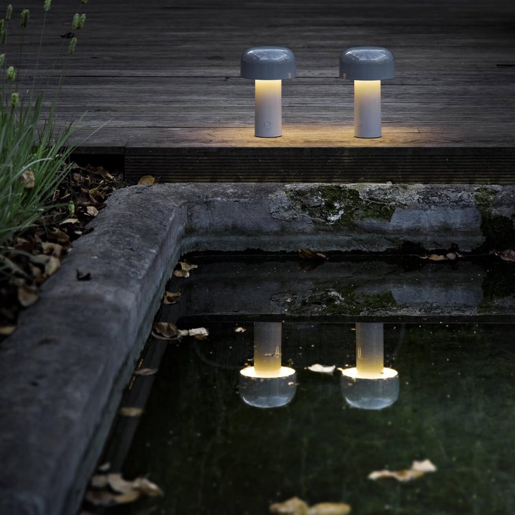 Bolla Cordless Mushroom Table Lamp-Home & Garden > Lighting > Table Lamps-Laren Fete-White-Laren Fete