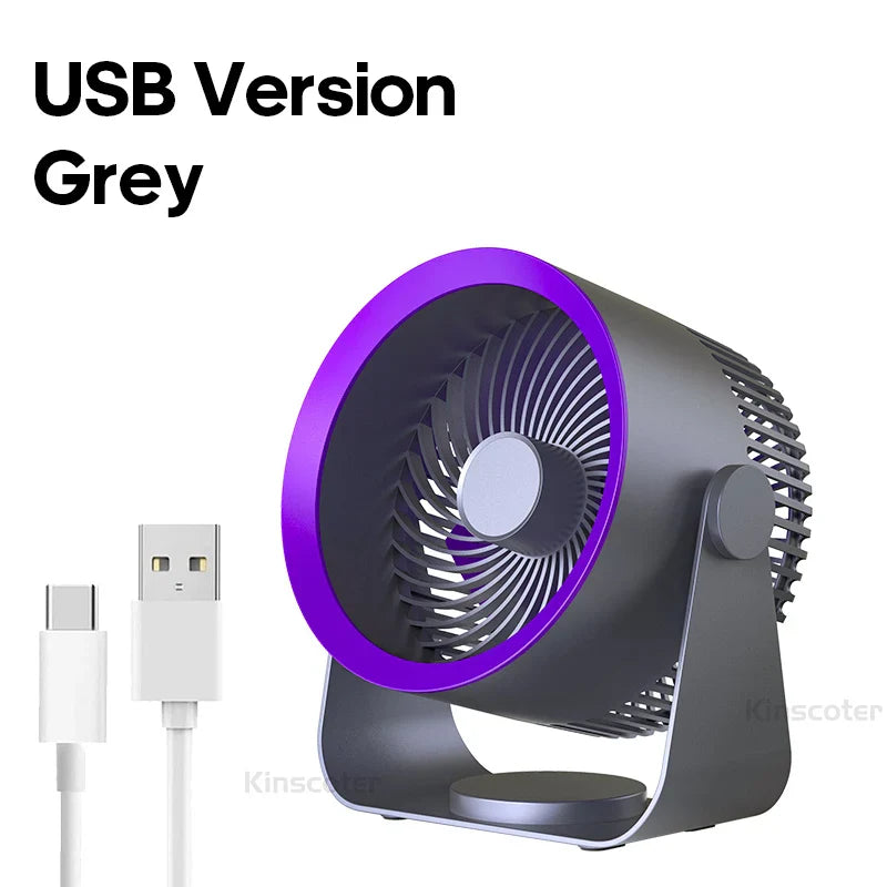 Brisk Compact Portable USB Fan – Rechargeable-Home & Garden > Heating, Cooling & Air > Fans > Personal Fans-Laren Fete-4000mAh Gray-Laren Fete