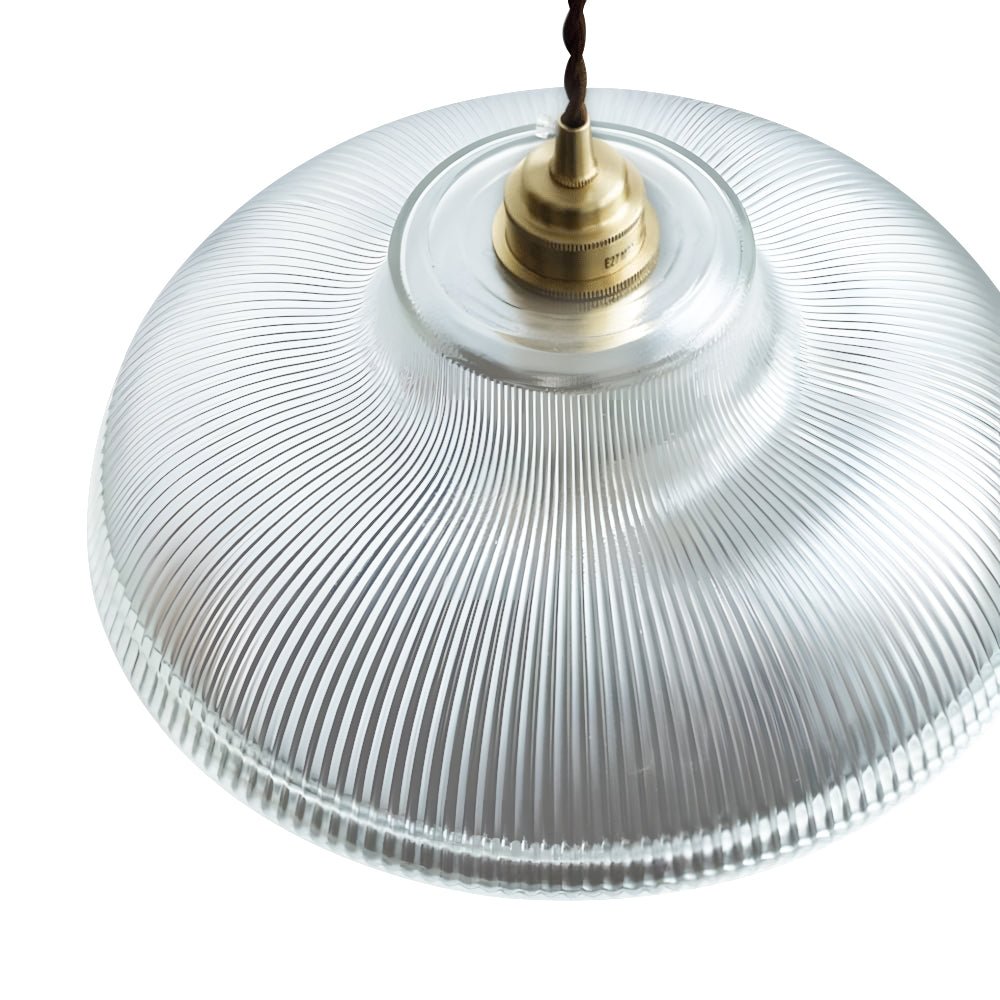 Chapeau Wide Ribbed Glass Pendant-Home & Garden > Lighting > Pendant Lights-Laren Fete-Small-Clear-Laren Fete