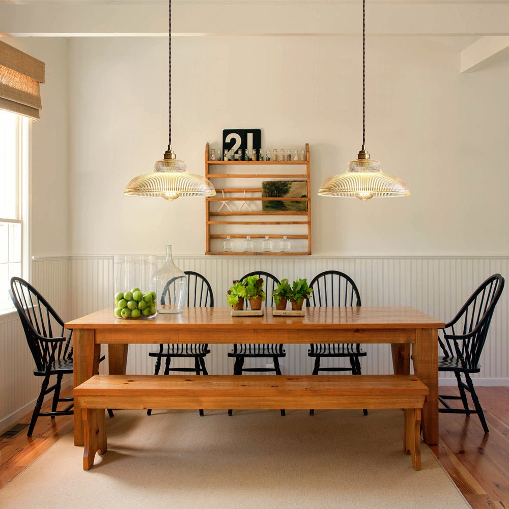 Chapeau Wide Ribbed Glass Pendant-Home & Garden > Lighting > Pendant Lights-Laren Fete-Small-Clear-Laren Fete