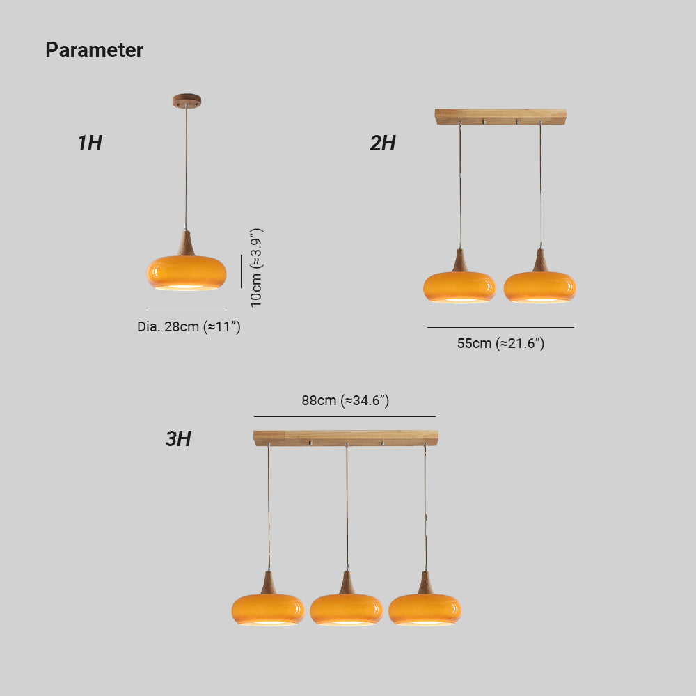 Chara Pendant Light | Amber Glass Shade, Modern Metal Accent for Kitchen Island Lighting 3