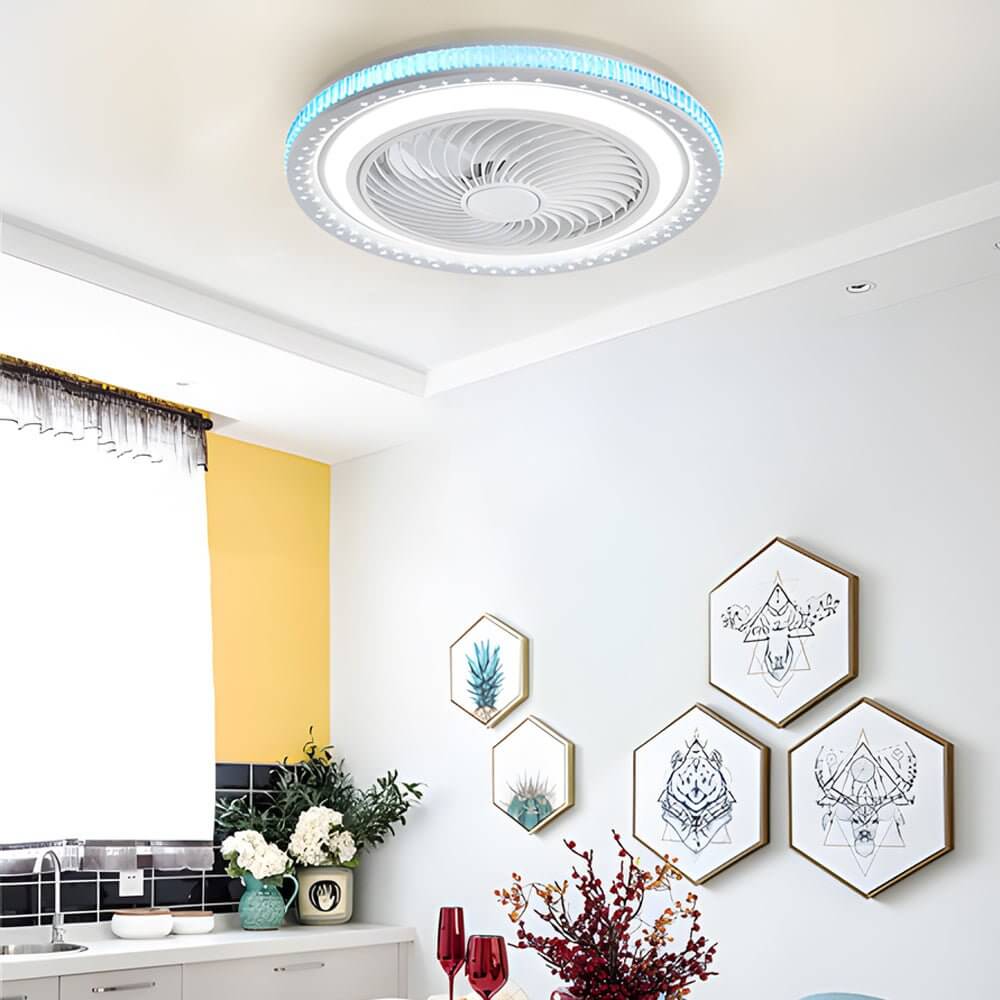 Cirrus Enclosed Bladeless Ceiling Fan with LED-Home & Garden > Lighting > Ceiling Fans-Laren Fete-BLUE-Laren Fete