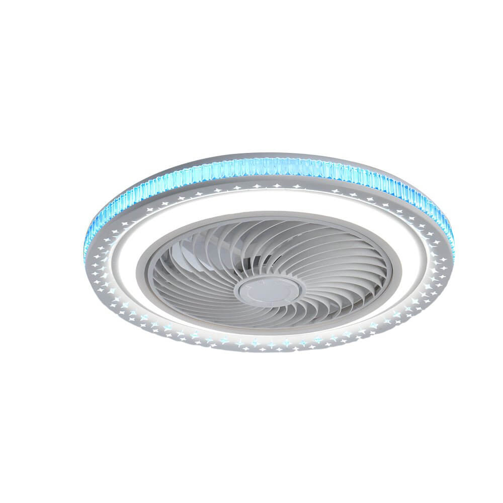 Cirrus Enclosed Bladeless Ceiling Fan with LED-Home & Garden > Lighting > Ceiling Fans-Laren Fete-WHITE-Laren Fete