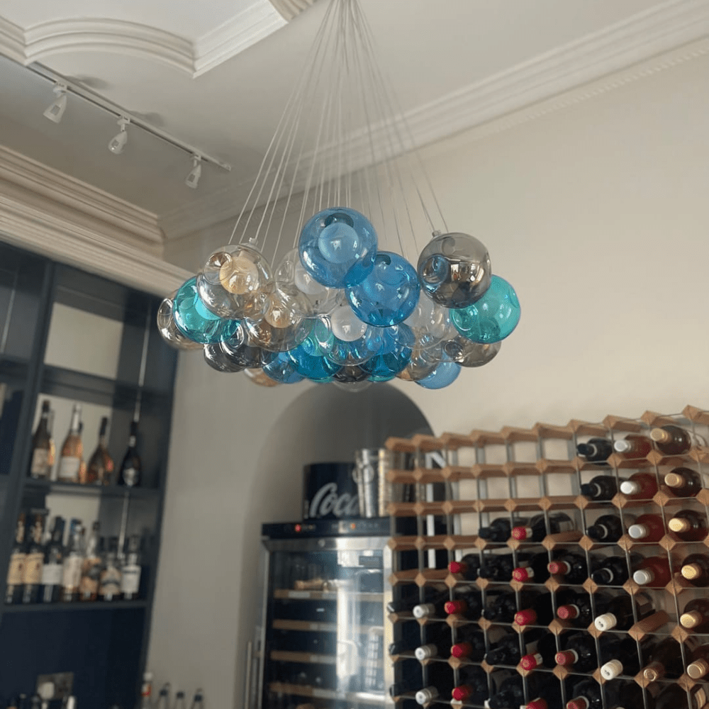 Clara Glass Pendant Light | Multi-Color Shades, Adjustable Height 4