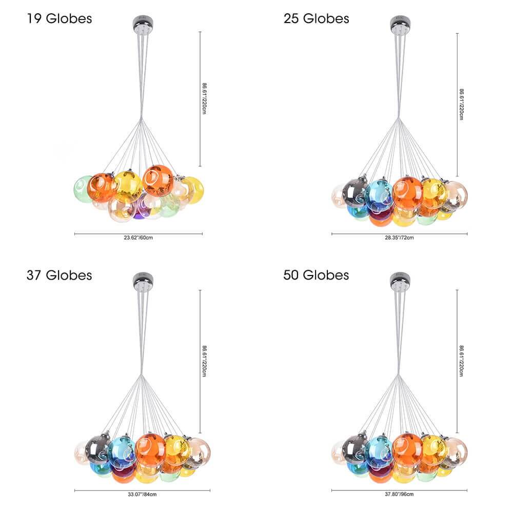 Clara Glass Pendant Light | Multi-Color Shades, Adjustable Height 6