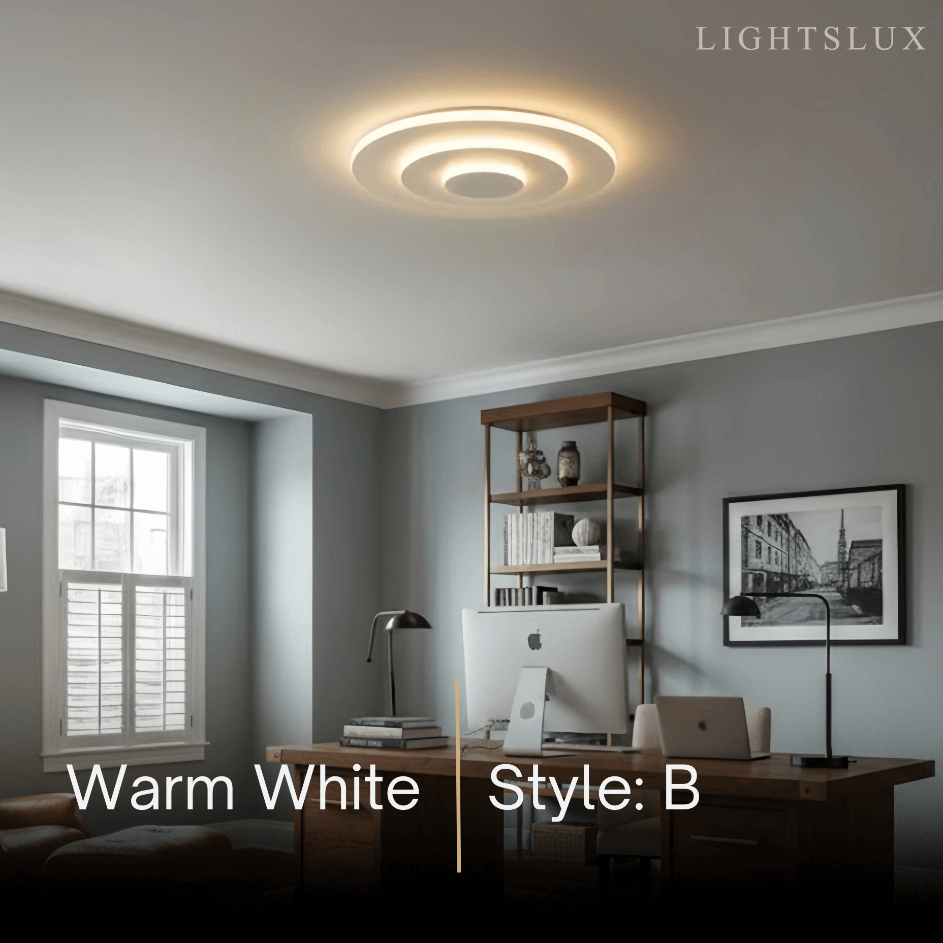 Crema Nordic Round Flush Mount Ceiling Light-Home & Garden > Lighting > Ceiling Lights-Laren Fete-A-Warm White (3000K)-Laren Fete