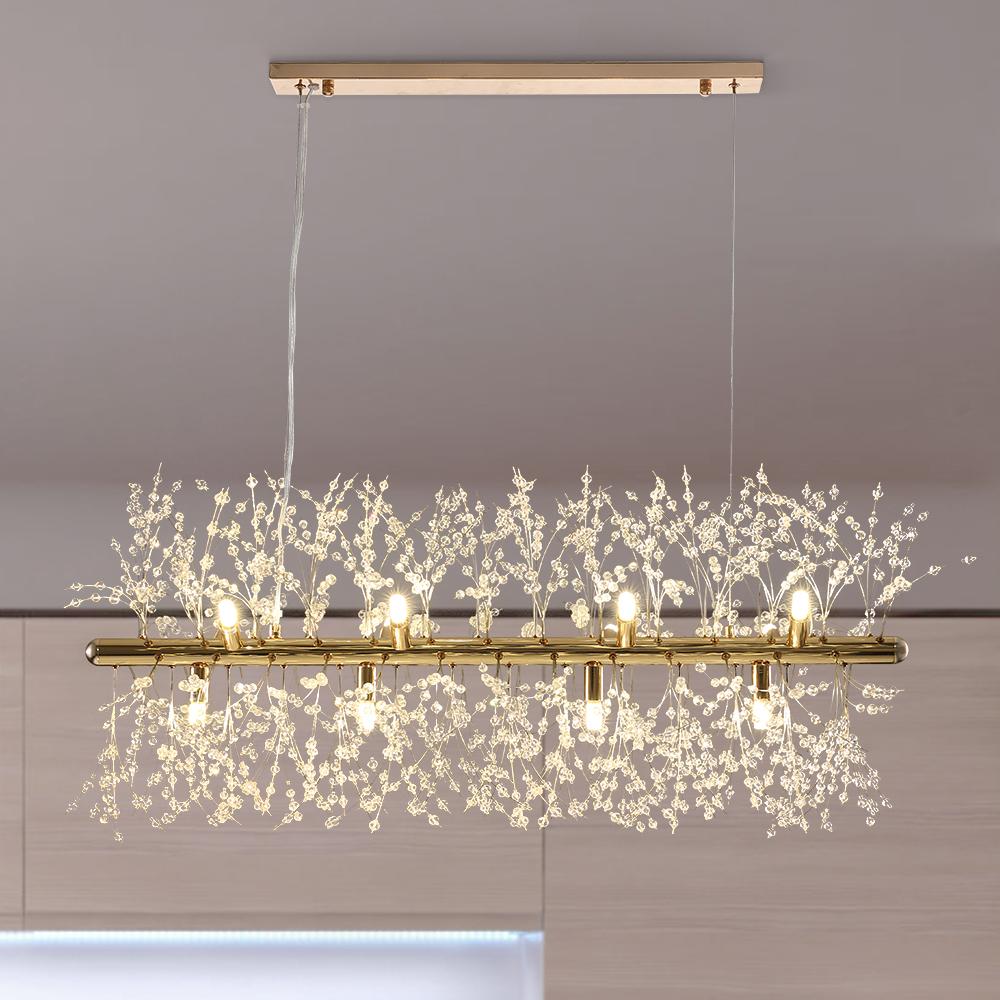 Crisella Chandelier Light | Modern Metal, Adjustable Cords, Crystal Accents 1