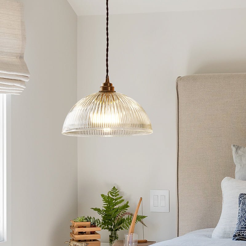 Dôme Ribbed Glass Pendant Light-Home & Garden > Lighting > Pendant Lights-Laren Fete-Small-Clear-Laren Fete