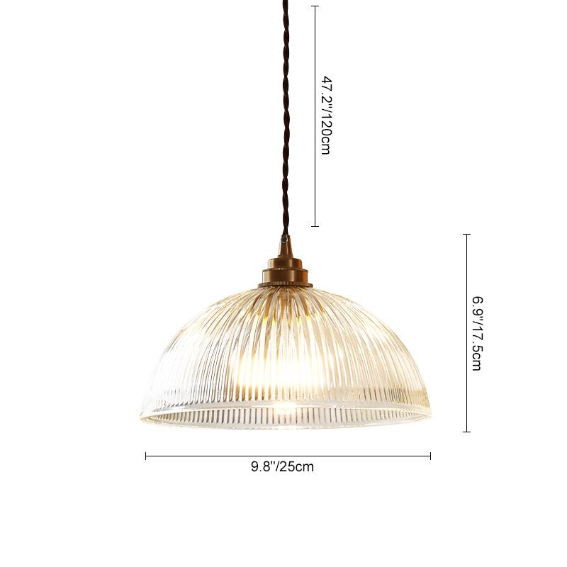 Dôme Ribbed Glass Pendant Light-Home & Garden > Lighting > Pendant Lights-Laren Fete-Small-Clear-Laren Fete