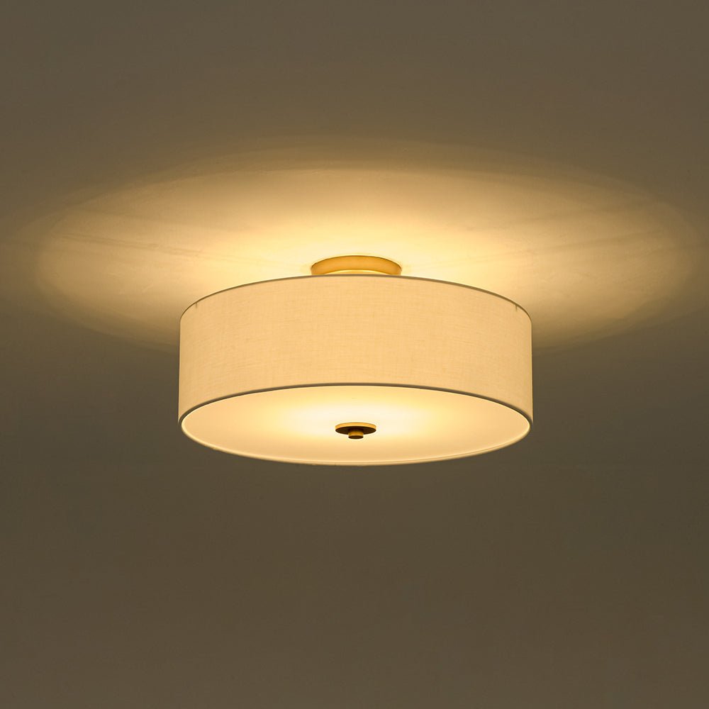 Eden Linen Drum Flush Mount-Home & Garden > Lighting > Ceiling Lights-Laren Fete-1-Tier-Laren Fete