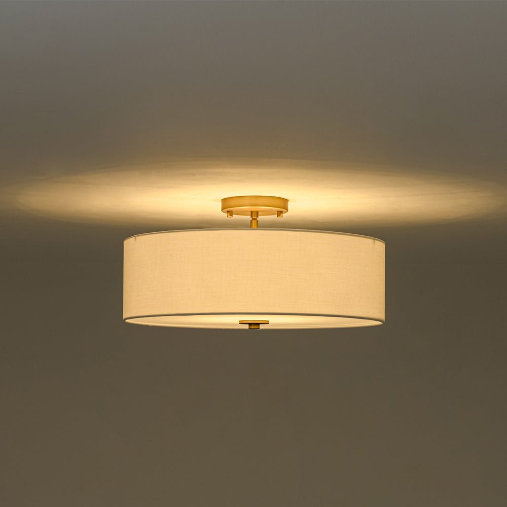 Eden Linen Drum Flush Mount-Home & Garden > Lighting > Ceiling Lights-Laren Fete-1-Tier-Laren Fete
