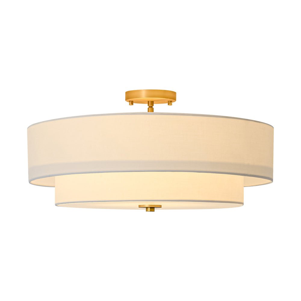 Eden Linen Drum Flush Mount-Home & Garden > Lighting > Ceiling Lights-Laren Fete-1-Tier-Laren Fete