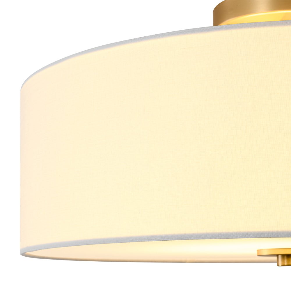 Eden Linen Drum Flush Mount-Home & Garden > Lighting > Ceiling Lights-Laren Fete-1-Tier-Laren Fete