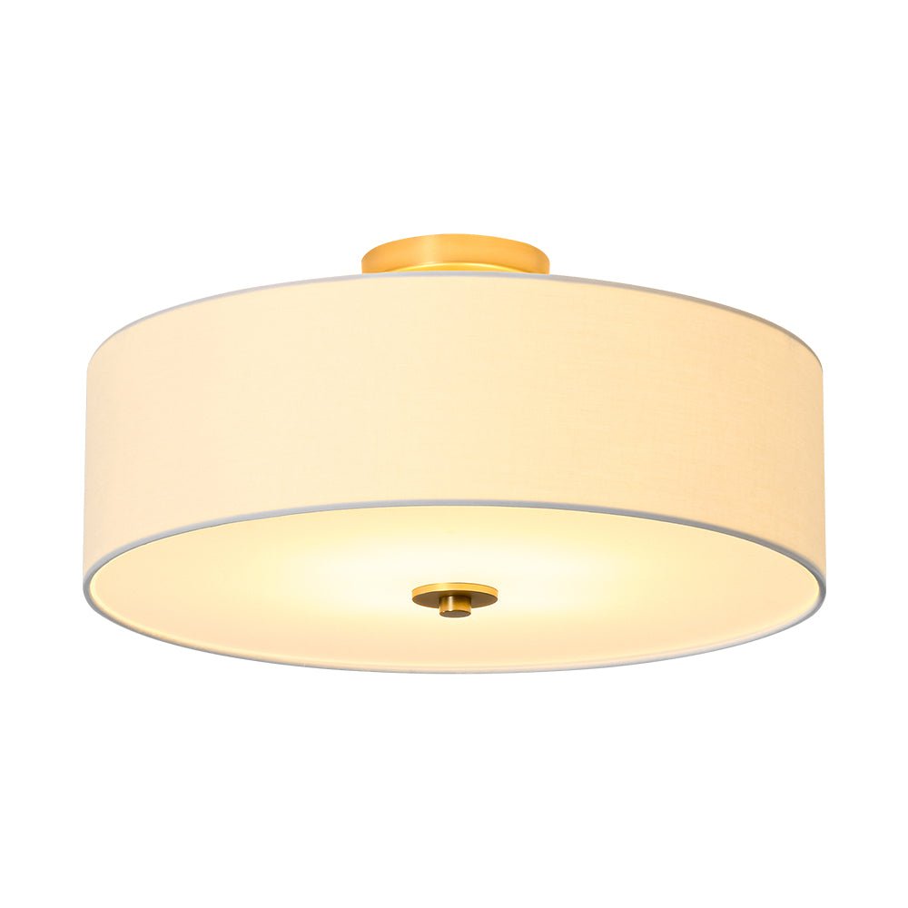 Eden Linen Drum Flush Mount-Home & Garden > Lighting > Ceiling Lights-Laren Fete-1-Tier-Laren Fete