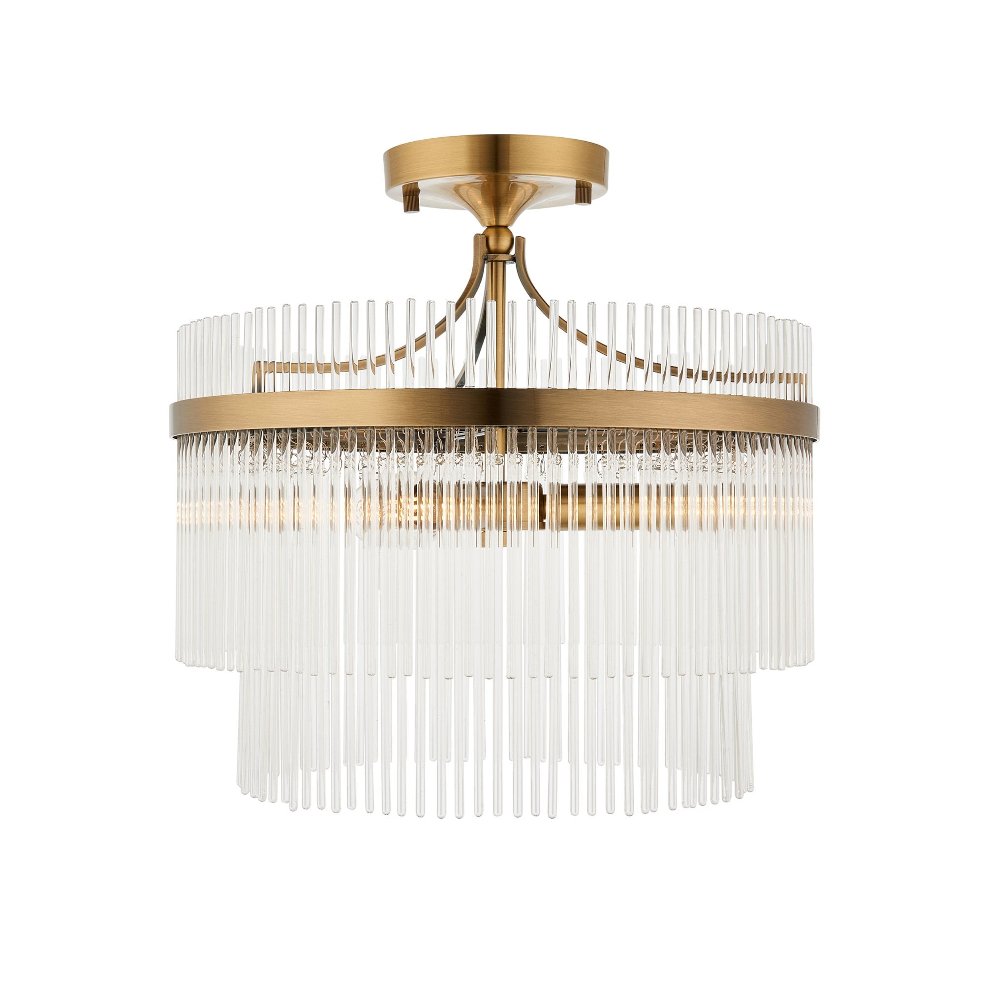 Elysian Flush Mount Ceiling Light | Antique Brass, Clear Glass, Dimmable 0