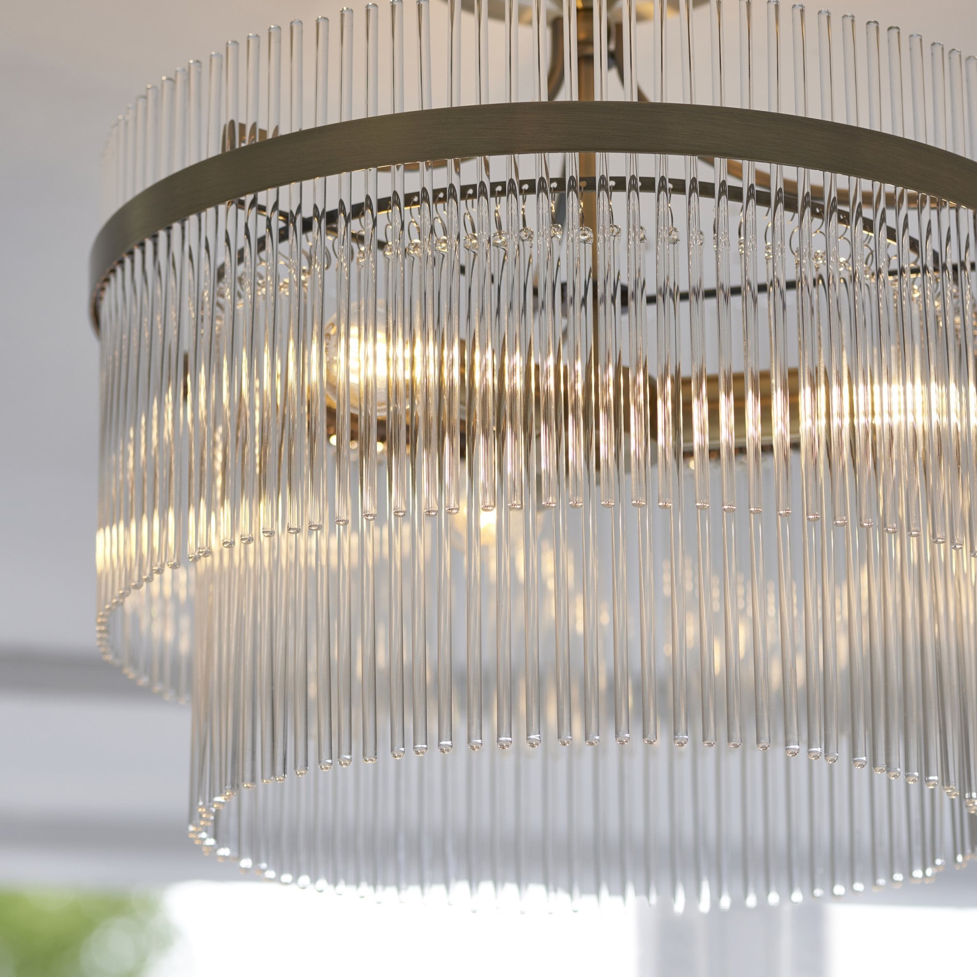 Elysian Flush Mount Ceiling Light | Antique Brass, Clear Glass, Dimmable 3