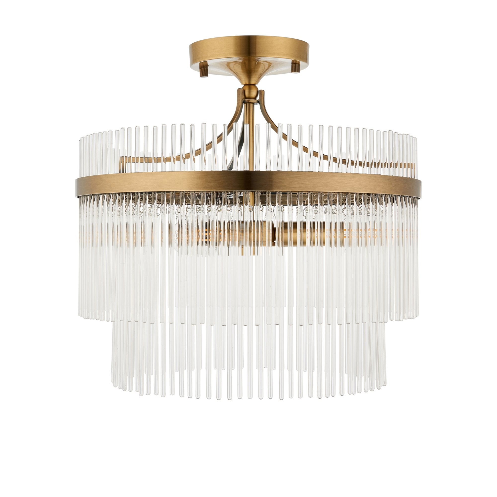 Elysian Flush Mount Ceiling Light | Antique Brass, Clear Glass, Dimmable 7