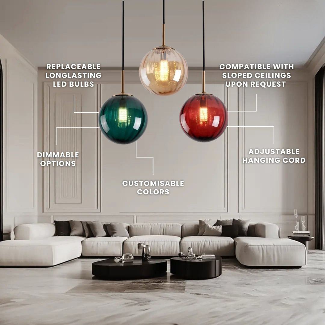 Felicity Bubble Pendant Light | Premium Glass, Minimalist Kitchen Island Lighting 6