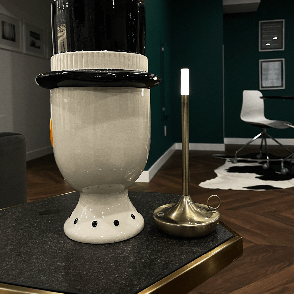 Flambeau Cordless Wick Table Lamp-Home & Garden > Lighting > Table Lamps-Laren Fete-Gold-Laren Fete