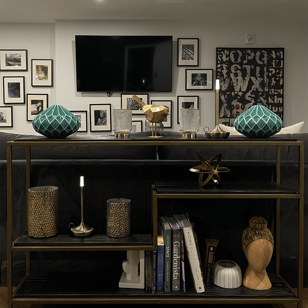 Flambeau Cordless Wick Table Lamp-Home & Garden > Lighting > Table Lamps-Laren Fete-Gold-Laren Fete